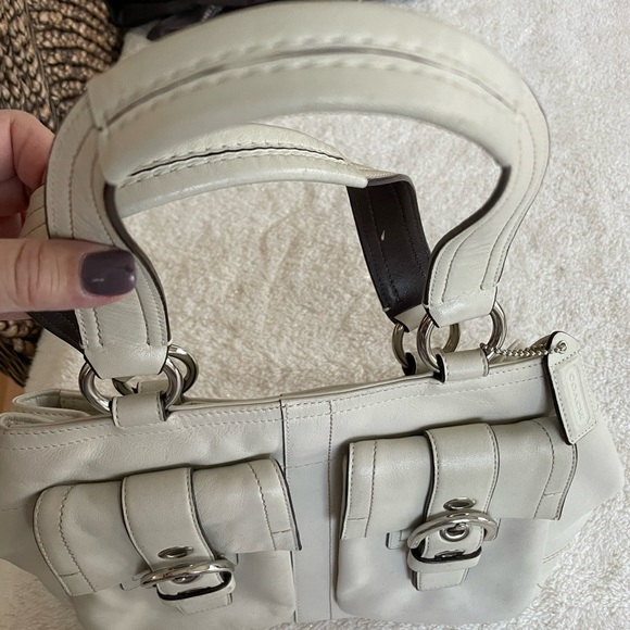 Coach cream leather satchel. - Picture 4 of 9